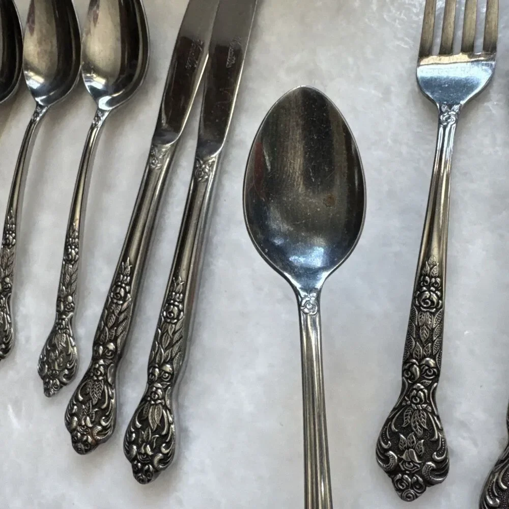 9 Vtg Pcs Versailles Flatware Stainless by MSI Japan 4 Spoons 3 Forks 2 Knives